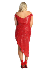Asymmetrical Sequined Dress - LA1914 - - LA Merchandise