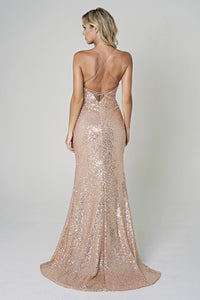 Luxurious Full Sequins Gown - LAABZ011