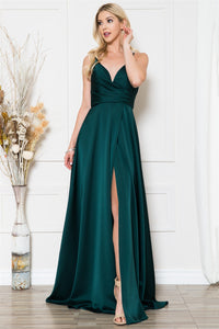 Simple Bridesmaid Dress - LAABZ012 - Emerald Green - LA Merchandise