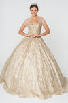Load image into Gallery viewer, La Merchandise LAS2804 Glitter Strapless Ball Gown w/ Bolero Jacket - CHAMPAGNE - LA Merchandise