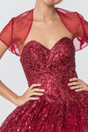 Load image into Gallery viewer, La Merchandise LAS2804 Glitter Strapless Ball Gown w/ Bolero Jacket - - LA Merchandise