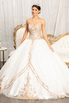 Load image into Gallery viewer, La Merchandise LAS1973 Strapless Detailed Ball Quinceanera Dress - OFF WHITE - LA Merchandise