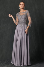 Load image into Gallery viewer, Beautiful 3/4 Sleeve Mother of the Bride Gown - LATM12 - SILVER - LA Merchandise