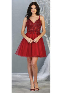 Beautiful Homecoming Dress - LA1813 - BURGUNDY - LA Merchandise
