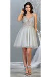 Load image into Gallery viewer, La Merchandise LA1813 Short Wholesale Spaghetti Strap Homecoming Dress - SILVER - LA Merchandise