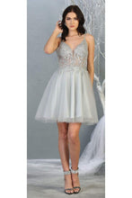 Load image into Gallery viewer, Beautiful Homecoming Dress - LA1813 - SILVER - LA Merchandise