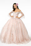 Load image into Gallery viewer, La Merchandise LAS2911 Bell Sleeve Glitter Quinceanera Dresses - BLUSH - LA Merchandise