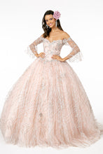 Load image into Gallery viewer, La Merchandise LAS2911 Bell Sleeve Glitter Quinceanera Dresses - BLUSH - LA Merchandise
