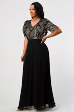 Load image into Gallery viewer, Black Mother of Bride Gown- LAN671 - Black/Gold - LA Merchandise