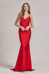 Load image into Gallery viewer, La Merchandise LAXK490 Simple Stretchy Bodycon Formal Prom Gown - RED - LA Merchandise