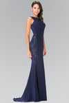 Load image into Gallery viewer, La Merchandise LAS2222 Cut Out Back Long Bodycon Formal Gown - NAVY BLUE - LA Merchandise