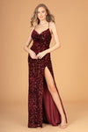 Load image into Gallery viewer, La Merchandise LAS3081 Sexy Sequined Open Back Long Prom Dress - BURGUNDY - LA Merchandise