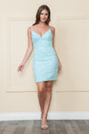 Load image into Gallery viewer, La Merchandise LAY8950 Wholesale Short Fitted Sequin Hoco Party Dress - AQUA - LA Merchandise