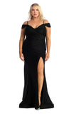 Load image into Gallery viewer, La Merchandise LA1855 Off the Shoulder Bodycon Stretchy Prom Dress - BLACK - LA Merchandise