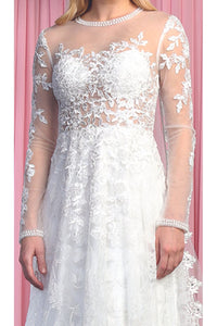 Bridal Long Sleeve Wedding Gown - LA7875B - - LA Merchandise