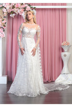 Load image into Gallery viewer, Bridal Long Sleeve Wedding Gown - LA7875B - Ivory - LA Merchandise