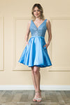 Load image into Gallery viewer, Bridesmaids Short Dress - LAY8954 - BLUE - LA Merchandise