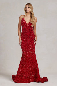 Prom Formal Gown - LAXC1109 - RED - LA Merchandise