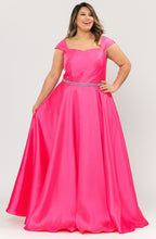 Load image into Gallery viewer, Cap Sleeve Plus Size Gown-LAYW1104 - FUCHSIA - LA Merchandise