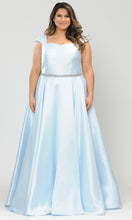 Load image into Gallery viewer, Cap Sleeve Plus Size Gown-LAYW1104 - LIGHT BLUE - LA Merchandise