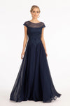 Load image into Gallery viewer, La Merchandise LAS3065 Mother of Bride Chiffon A-Line Formal Gown - Navy 4XL - Dresses LA Merchandise