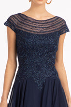 Load image into Gallery viewer, Chiffon A-Line Dress - LAS3065 - Navy - Dresses LA Merchandise