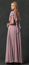 Load image into Gallery viewer, La Merchandise LAT261 Long Flowy Sleeves Chiffon Bridesmaids dress - - LA Merchandise