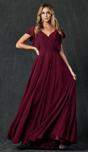 Load image into Gallery viewer, Chiffon Bridesmaids Gown - LAT261 - Burgundy - LA Merchandise