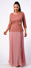 Load image into Gallery viewer, Classic Mother of Bride Gown - LAN651 - Mauve XL - LA Merchandise