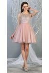 Load image into Gallery viewer, La Merchandise LA1803 Sleeveless A-Line Short Mesh Homecoming Dress - MAUVE - LA Merchandise