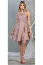 Load image into Gallery viewer, La Merchandise LA1814 Classy Short Lace &amp; Chiffon Bridesmaids Dresses - MAUVE - LA Merchandise