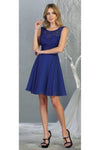Load image into Gallery viewer, La Merchandise LA1814 Classy Short Lace &amp; Chiffon Bridesmaids Dresses - ROYAL BLUE - LA Merchandise