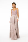 Load image into Gallery viewer, La Merchandise LAS2667 Lace Spaghetti Straps A-Line Formal Prom Gown - MAUVE - LA Merchandise