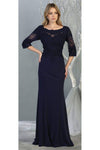 Load image into Gallery viewer, La Merchandise LA1810 Classy 3/4 Long Sleeve Mother Of The Bride Dress - NAVY BLUE - LA Merchandise