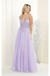 Load image into Gallery viewer, La Merchandise LA7957 Spaghetti Strap Mesh A-Line Long Prom Dress - LILAC - LA Merchandise