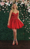 Load image into Gallery viewer, Cocktail Embroidered Dress - LA1891 - RED - LA Merchandise