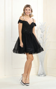 Cocktail Short Dresses - LA1897 - BLACK - Dresses LA Merchandise