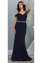 Load image into Gallery viewer, Cold Shoulder Formal Long Dresses - LA1765 - NAVY BLUE - LA Merchandise