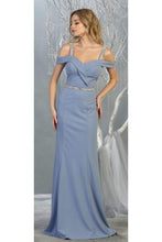 Load image into Gallery viewer, Cold Shoulder Formal Long Dresses - LA1765 - DUSTY BLUE - LA Merchandise