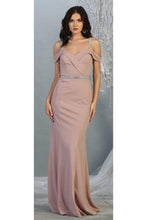 Load image into Gallery viewer, Cold Shoulder Formal Long Dresses - LA1765 - MAUVE - LA Merchandise