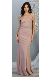 Cold Shoulder Formal Long Dresses - LA1765 - MAUVE - LA Merchandise