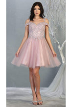 Load image into Gallery viewer, Cold Shoulder Graduation Dress - LA1809 - MAUVE - LA Merchandise
