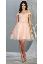 Load image into Gallery viewer, Cold Shoulder Graduation Dress - LA1809 - BLUSH - LA Merchandise