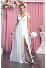 Load image into Gallery viewer, Cold Shoulder Ivory Bridal Evening Gown - LA1848B - IVORY - LA Merchandise