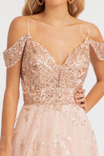 Load image into Gallery viewer, Cold Shoulder Mesh A-line Dress - LAS3070 - Blush - Dresses LA Merchandise