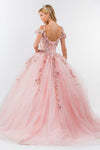 Load image into Gallery viewer, La Merchandise LAS1969 Cold Shoulder Glitter Detailed Quince Ball Gown - - LA Merchandise