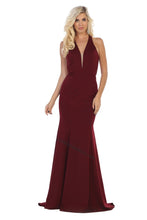 Load image into Gallery viewer, Cris cross straps long Ity dress- LA1636 - burgundy - LA Merchandise
