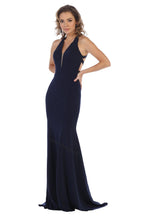 Load image into Gallery viewer, Cris cross straps long Ity dress- LA1636 - navy - LA Merchandise