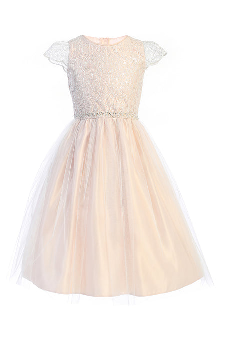 Cute Little Girl Dress - LAK898 - Blush - LA Merchandise