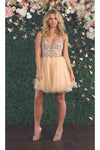 Load image into Gallery viewer, La Merchandise LA1888 Cute Fit &amp; Flare Short Homecoming Party Dress - CHAMPAGNE - LA Merchandise